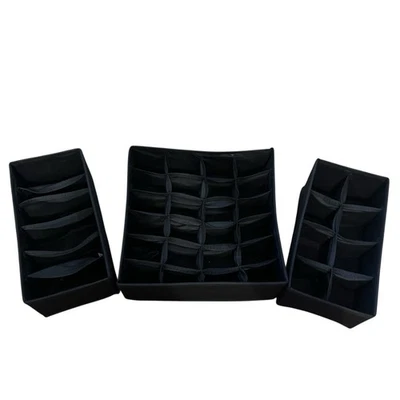 Drawer Organizer Divider Box 3pk Foldable Closet Storage Bras Socks Underwear - Image 1 of 4