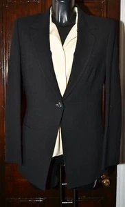 FENN WRIGHT MANSON BLACK WOOL LADIES JACKET SINGLE BREASTED BLACK UK 10 £180 - Picture 1 of 7