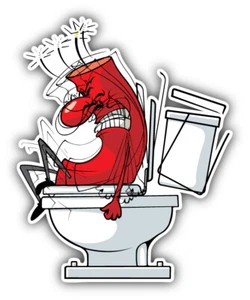 Cartoon Firecracker In Toilet Car Bumper Sticker Decal - ''SIZES'' - Picture 1 of 1
