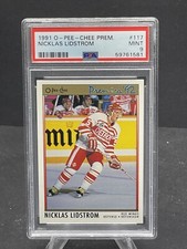 1991-92 NICKLAS LIDSTROM O-PEE-CHEE PREMIER ROOKIE CARD #117 RC PSA 9 MINT! HOF!