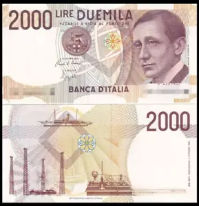1990 Italy 2000 lira Banknote UNC - Picture 1 of 1