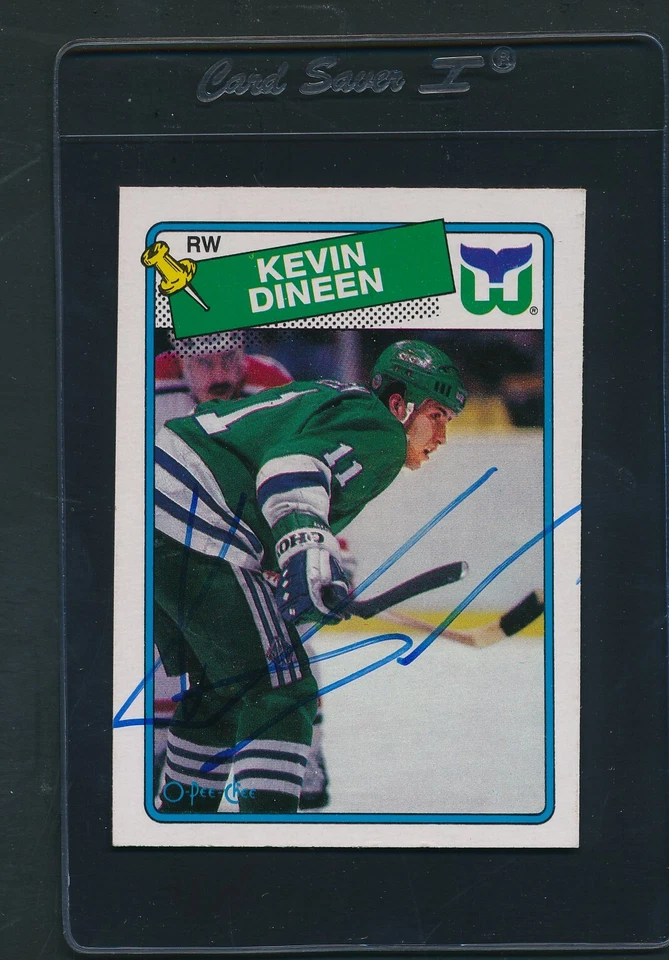 1988/89 O-Pee-Chee #36 Kevin Dineen Whalers Signed Auto *C1247 - Image 1 of 1