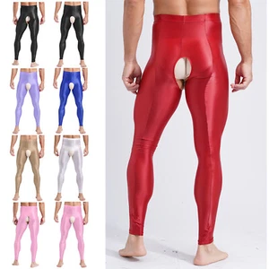 Mens Pants Underpants Pantyhose Tight Trousers Party Nightwear Open Crotch Sexy - Picture 1 of 80