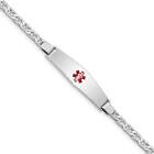 Rhodium-plated Sterling Silver 7" Medical ID Anchor Link Bracelet