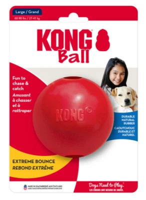 KONG Classic Bounce Ball *NEW SIZE L/XL Durable Rubber Fetch & Chew Dog Toy 3.5" - Image 1 of 4