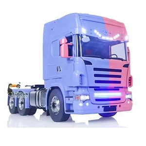 6X6 1/14 RC Painted Assembled Tractor Truck LESU Metal Chassis Car Sound Light - Picture 1 of 12