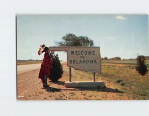 Postcard Oklahoma Welcome Marker Oklahoma USA - Picture 1 of 2