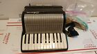 Vintage Silvertone Baby Piano Accordion Black Italy -PROJECT AS IS NOT WORKING 