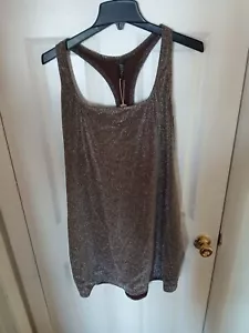 Skims Glitter Swim Metallic Dress Womens 4X Cocoa Racerback SW-DRS-0111 G58-30 - Picture 1 of 3