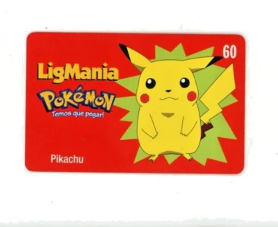 2000 Pikachu  Pokemon Ultra Rare Brasil LigMania Phone Card - Image 1 of 2