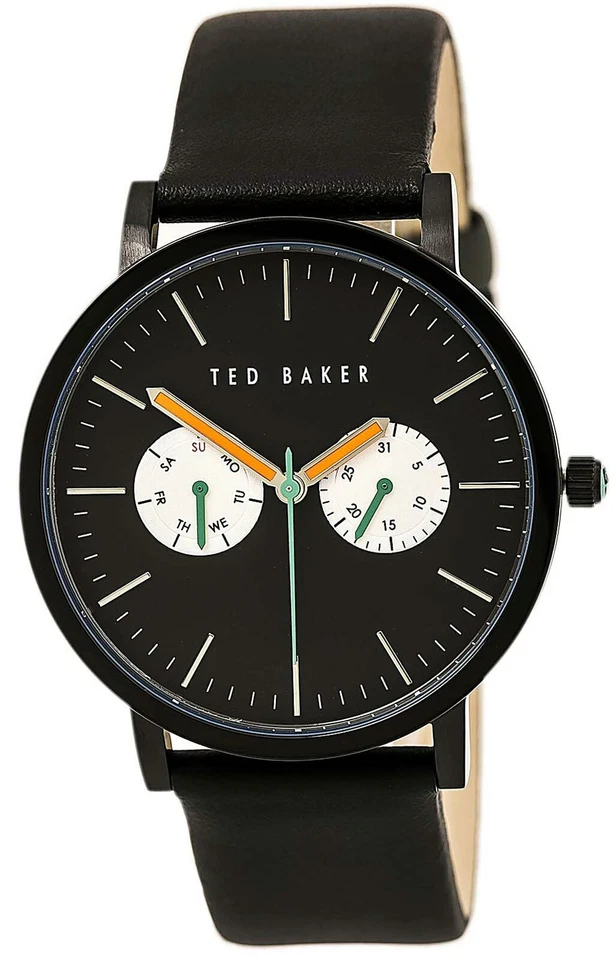 Ted Baker London 10009301 Men's Analog Multifunction Watch Black Leather Strap - Image 1 of 1
