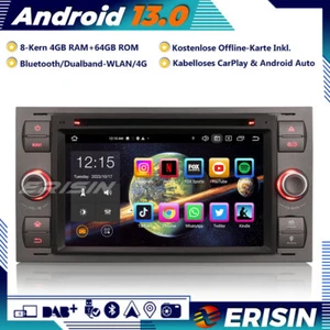 64GB Android 13 Autoradio GPS DTV DVD für Ford Focus Kuga Transit Galaxy C/S-Max - Bild 1 von 21
