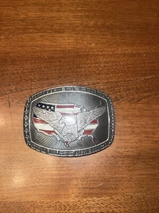 Crumrine United We Stand God Bless America Belt Buckle Eagle Flag Star Patriotic - Picture 1 of 2