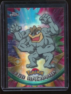 1998 Pokemon TOPPS CHROME SPECTRA CHROME Machamp Holo #68  LP MP Rare Foil Base - Image 1 of 2