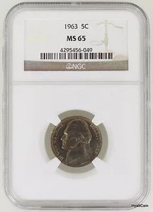 1963 P Jefferson Nickel 5C NGC MS65 - Picture 1 of 2