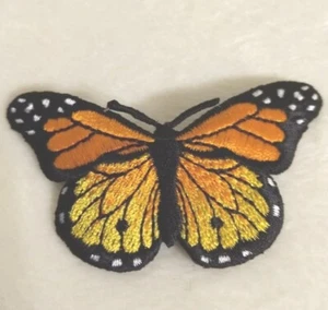 8 Magnetic Embroidered Butterflies Iridescent Black Gold Yellow 3"x 1.5" - Picture 1 of 5