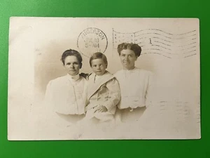2 Women & Child ~ Crossed Eyes or Lazy Eyes ~ Real Photo Postcard RPPC ~ 1911  - Picture 1 of 3