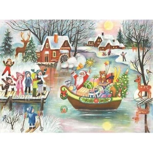 Segel Weihnachtsmann im Boot Deutscher Adventskalender Made in Germany Weihnachten Countdown - Bild 1 von 2