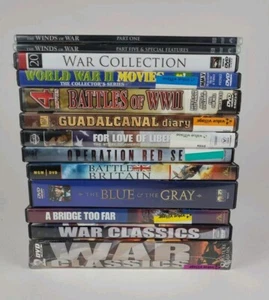 Lot Of 14 War Military Movie DVDs Classic Battles WWII Bridge Too Far *AS IS* - Picture 1 of 7