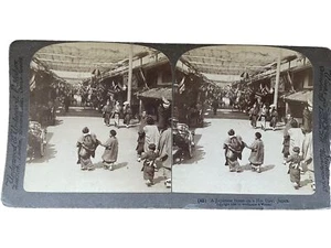 Diapositiva estereográfica Underwood y Underwood escena callejera Japón fotografía - Imagen 1 de 6
