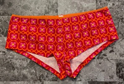 NUEVO CON ETIQUETAS BRAGAS VICTORIA'S SECRET ROSA M ROJO FLORAL GEOMÉTRICO VINTAGE RARAS BOYSHORT Foto 1 de 4