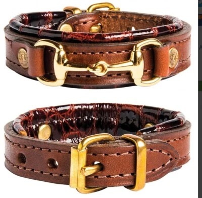 Noble Outfiter on the Bit Bracelet: Oak-Havana/Brass, Set of 2 Horse Gift - Image 1 of 4