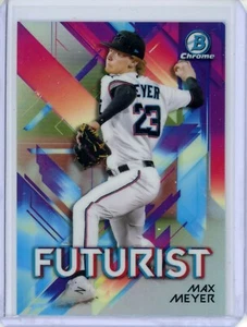 2021 Bowman Chrome Max Meyer #FUT-MM Rifrattore Futurista Miami Marlins! - Foto 1 di 2