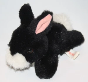 UNIPAK Baby Easter Bunny Rabbit 6" Black White Plush Stuffed Mini Soft Toy 1990 - Picture 1 of 11