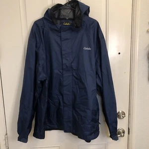 Cabelas Guidewear Jacket Hoodie 3XL XXXL Blue Mens Full Zip Nylon Polyester - Picture 1 of 14