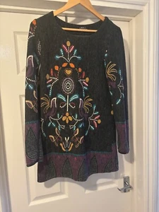 Ladies Size 10 Grey Patterned Unique Dress New York Laundry S/M Preowned Used - Picture 1 of 5
