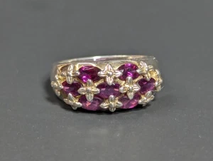 Anello a grappolo Michelle Albala in argento sterling 925 granato misura 7,25 - Foto 1 di 23