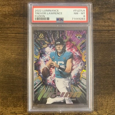 Trevor Lawrence 2022 Panini Luminance Fuzion Insert  Jaguars PSA 8 - Image 1 of 2
