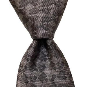 BALLY Mens 100% Silk Necktie 57" x 3 3/8" ITALY Designer Geometric Gray NWT Rare - Picture 1 of 3