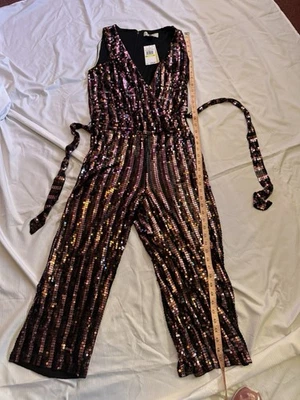 Mono Michael Kors Lentejuelas Sin Mangas Talla M Multicolor Cinturón Nuevo con Etiquetas Foto 1 de 4