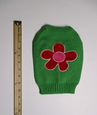 Ropa para perros mascotas pequeño suéter verde chaleco flor roja *ENVÍO GRATUITO Foto 1 de 3