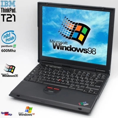 NOTEBOOK IBM THINKPAD T21 INTEL PENTIUM 3 600MHZ  LAPTOP WINDOWS WIN 98 LPT 60GB - Bild 1 von 4