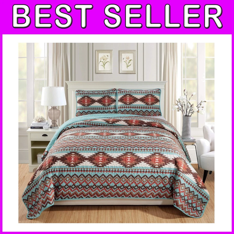 Rustic Southwestern Quilt - Native American Design - Image 1 of 2
