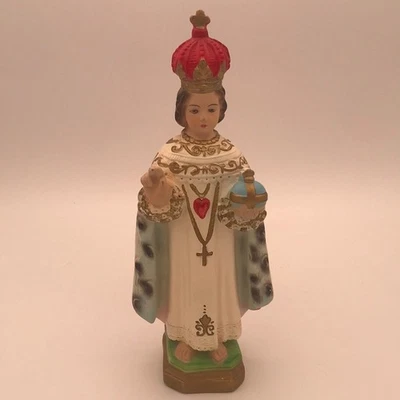 VTG (50's) Chalkware Infant of Prague Child Jesus Statue - Image 1 of 4