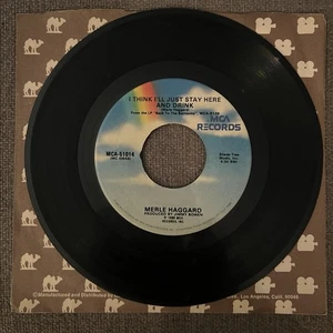 Merle Haggard - Back To The Barroms Again 7” Vinyl MCA Records 1980 - Picture 1 of 2