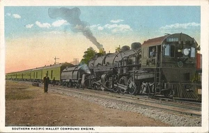 Postcard Southern Pacific Mallet Compound Engine Railroad Trains 1944 - Picture 1 of 1