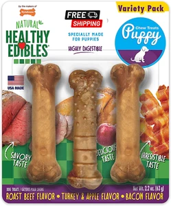 Nylabone Healthy Edibles Puppy Natural Long Lasting Dog Chew Treats Roast Bee... - Picture 1 of 8