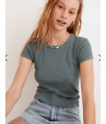 RIVET & THREAD Madewell Neu mit Etikett kleidungsgefärbtes Baby-T-Shirt groß verblasst schieferblau