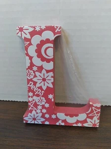 Wooden Block Letter Painted Floral My Peeps & BFF - New - Pink Letter L - Picture 1 of 4