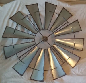 Large Tin metal Windmill blade wall hanging farmhouse decor 35 1/2" - Picture 1 of 4