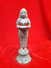 Antiq Vintage Brass Figurine Idol Paavai Vilakku Lady Oil Wick Lamp Hindu Temple