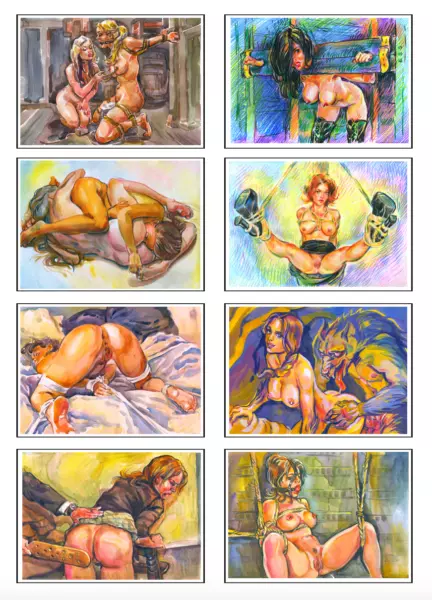 Erotic prints in ACEO size (8 pieces on one sheet)