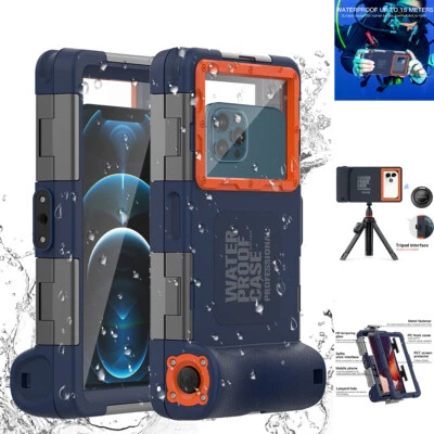 Waterproof Underwater Diving Camera Case Cover For iPhone 15 14 13 12 Pro Max 16 - Image 1 of 4