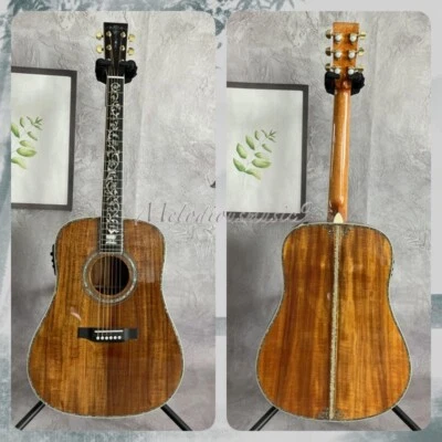 Custom Full KOA Acoustic Electric Guitar Solid KOA Top Real Abalone Inlay - Image 1 of 4