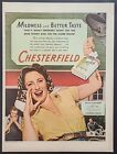 1943 Cigarettes Chesterfield douceur et meilleur goût vintage années 1940 publicité imprimée, Seconde Guerre mondiale