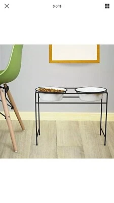 Современная двойная обеденная кормушка из нержавеющей стали для кошек/собак Platinum Pets - Изображение 1 из 3